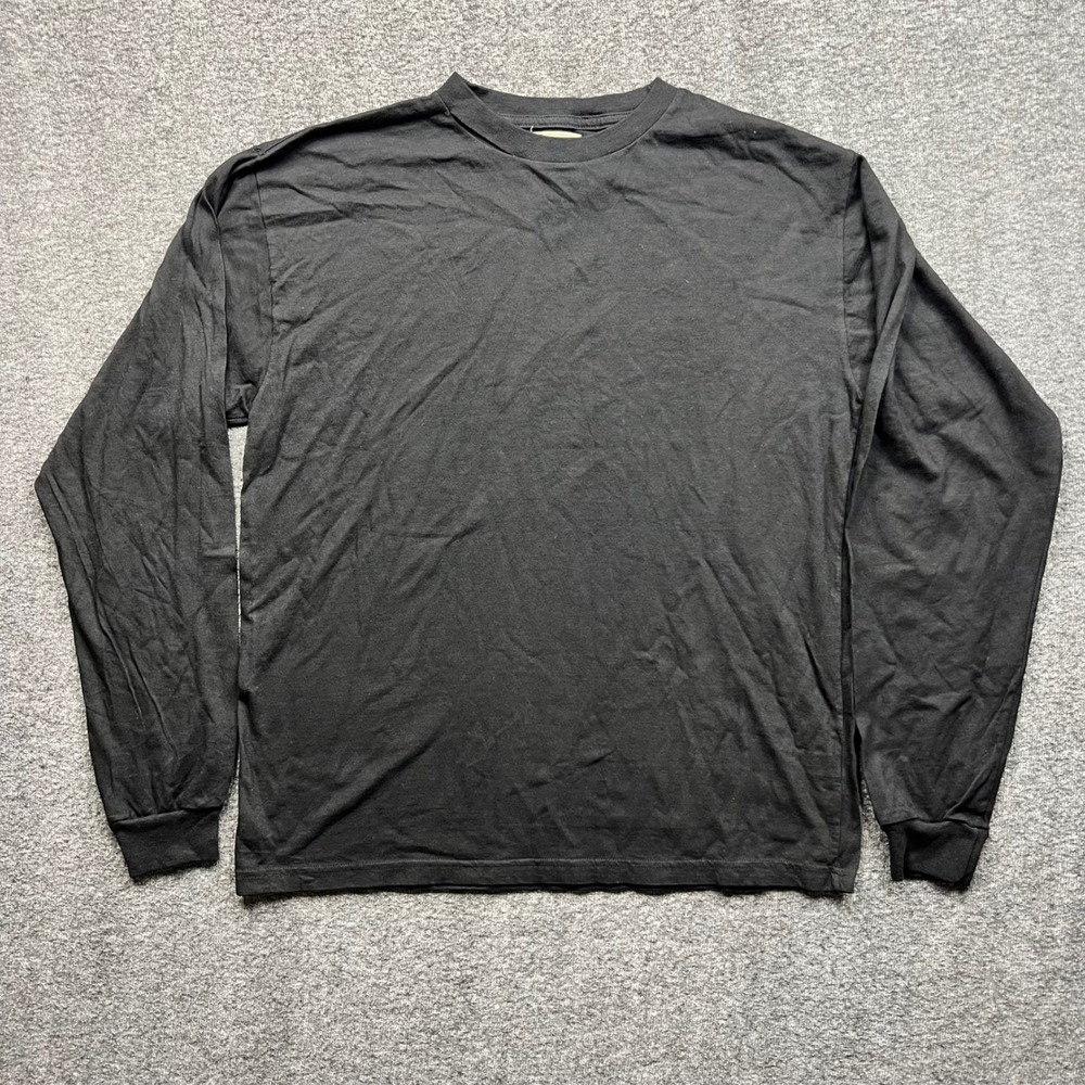 Stussy T-Shirt Mens Medium Black Long Sleeve Made In USA‎ Cotton RN94974